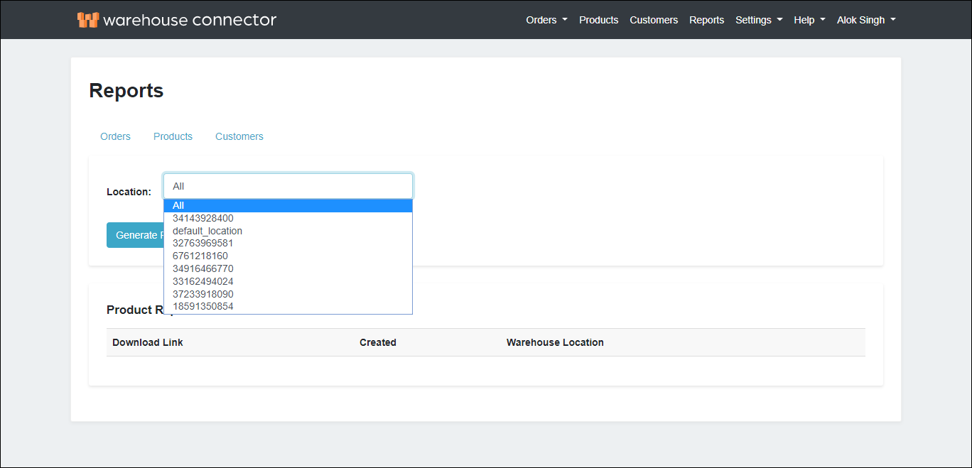select the product location select the product location