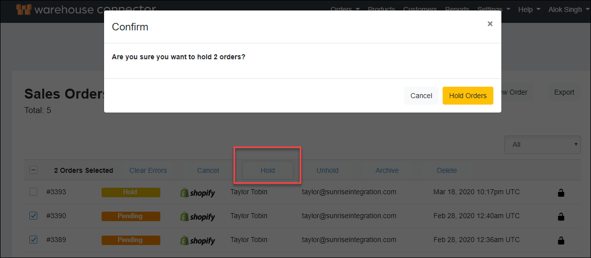 hold multiple orders hold multiple orders
