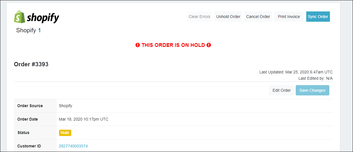 hold order hold order