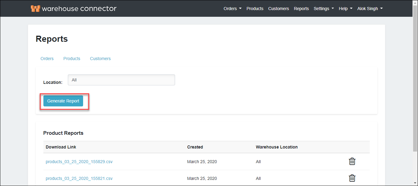 Generate Report Generate Report