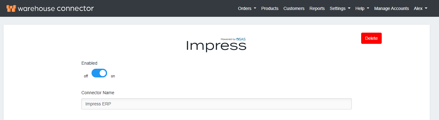 delete the connector