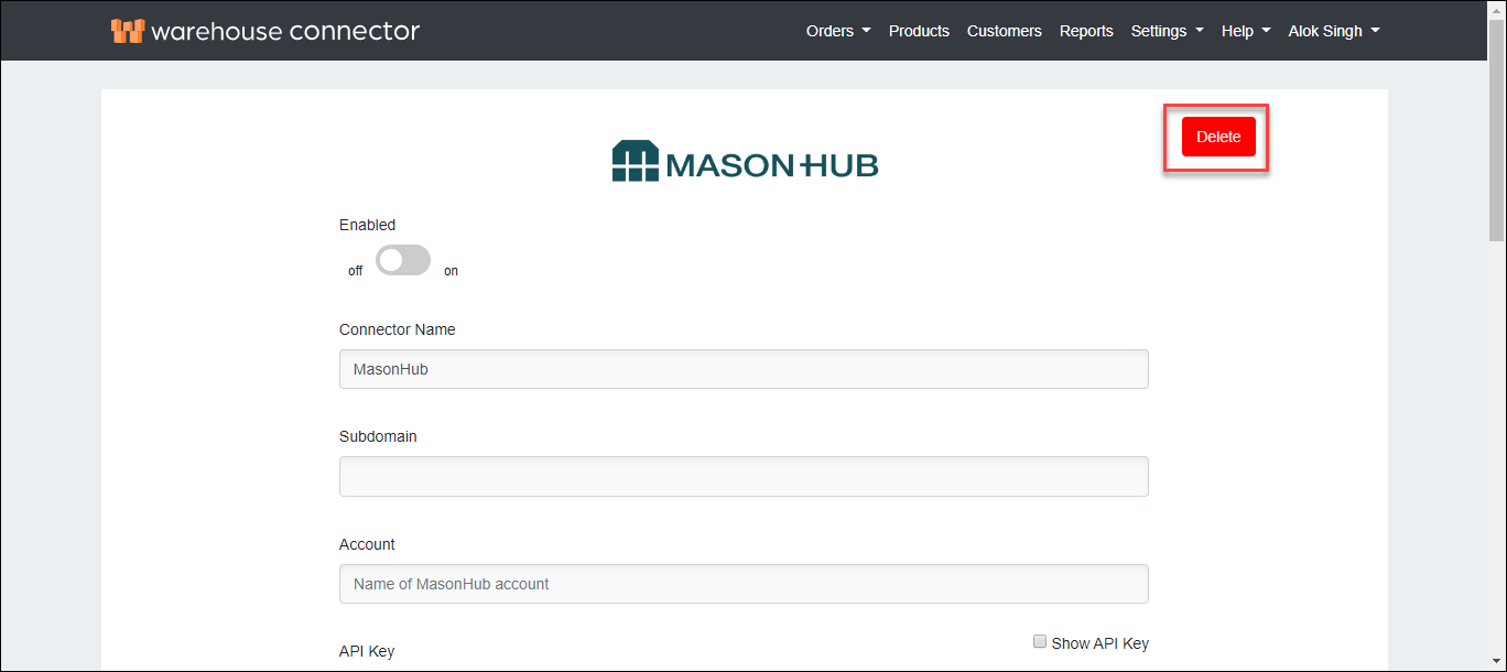 delete the connector delete the connector