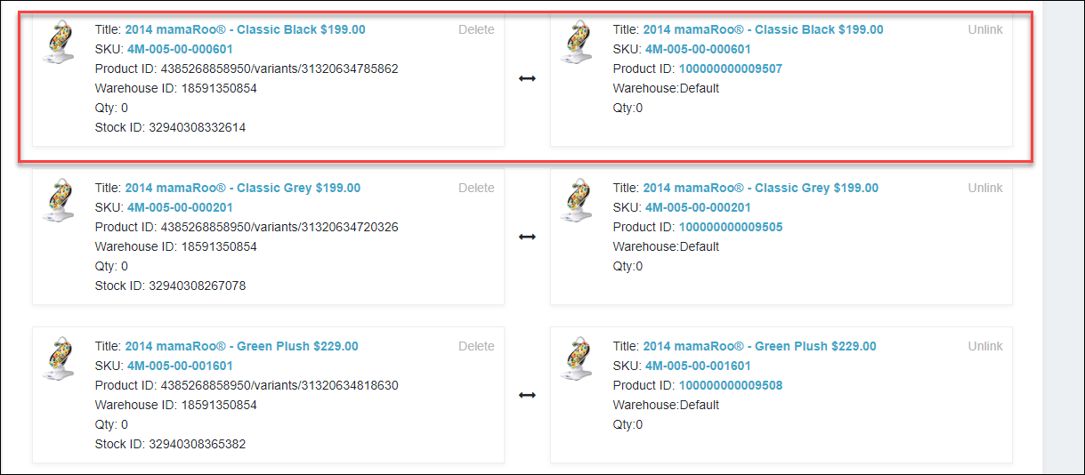 products are successfully mapped