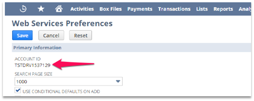 Web Services Preferences