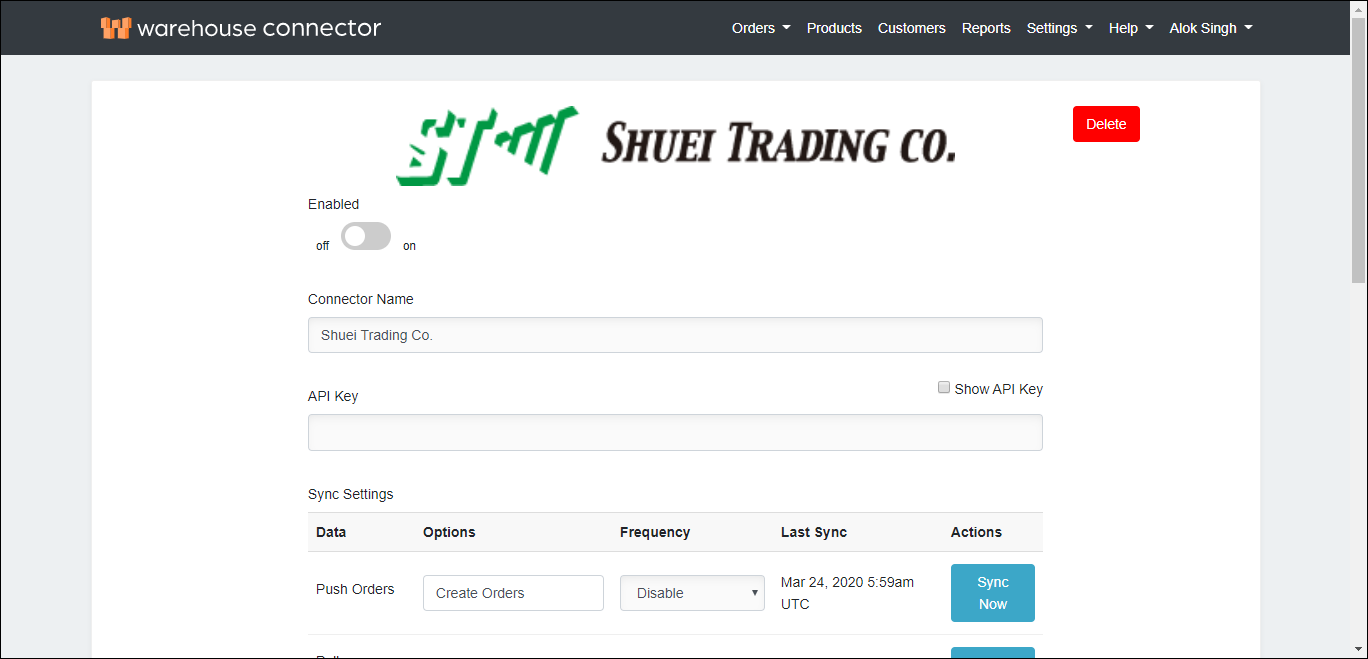 GLO/NAV connector details page