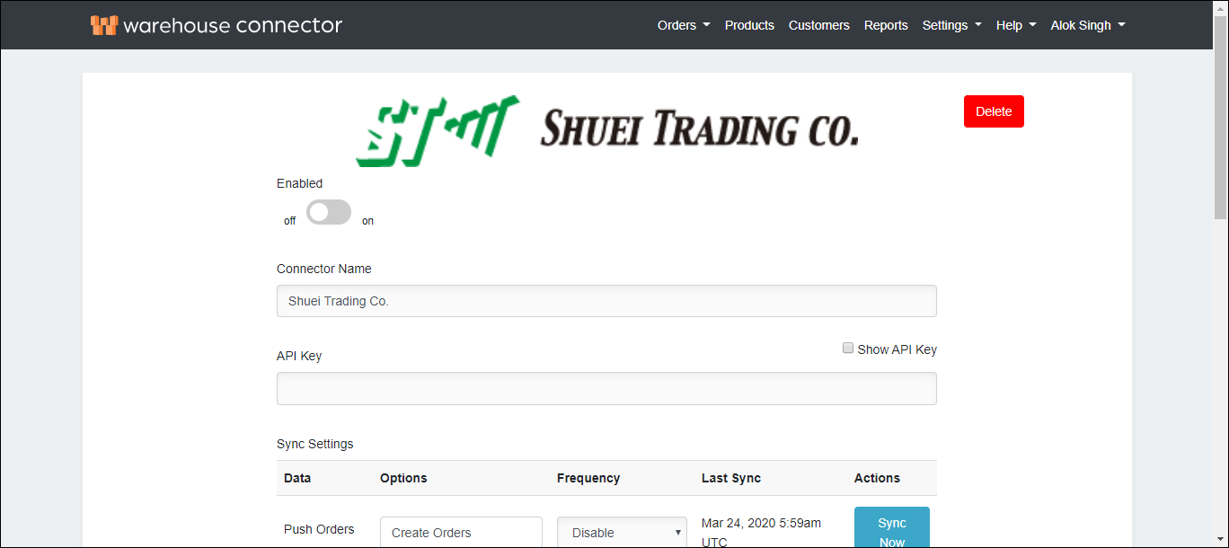 delete the connector
